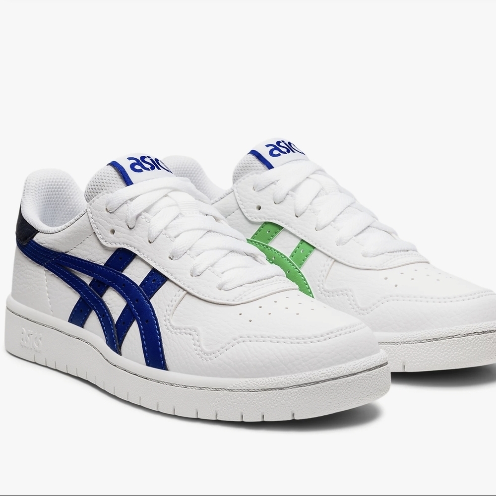 Asics Japan S White Sneakers with Blue and Green Accents Unisex EUR39.5/ US6.5